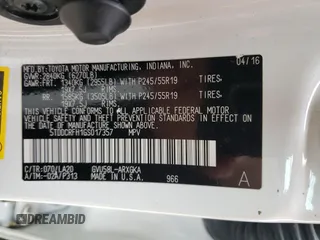 2016 Toyota Highlander Hybrid Limited with VIN 5TDDCRFH1GS017357, listed as a Copart auction lot 51720963 with 178,055 mi miles. Bid and sale history available at carsss.com. Image 15.
