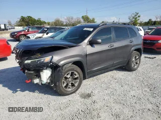 2019 Jeep Cherokee Trailhawk z VIN 1C4PJMBX9KD183343, wystawiony jako Copart lot #48662565 z przebiegiem 77 988 mil mil oraz Nie do naprawy • Non repairable. Historia ofert i sprzedaży dostępna na DreamBid. Obrazek 1.