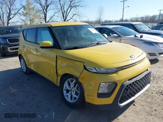 2020 Kia Soul LX with VIN KNDJ23AU5L7101306, listed as a IAAI auction lot 41855061 with 75,714 mi miles. Bid and sale history available at carsss.com. Image 1.