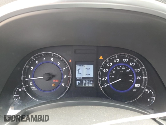 2016 Infiniti QX70 with VIN JN8CS1MW0GM752462, listed as a Copart auction lot 54750195 with 116,294 mi miles and Salvage title. Bid and sale history available at DreamBid. Image 9.