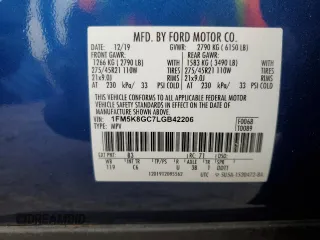 2020 Ford Explorer ST with VIN 1FM5K8GC7LGB42206, listed as a Copart auction lot 53849925 with 75,638 mi miles and Salvage Title. Bid and sale history available at DreamBid. Image 13.