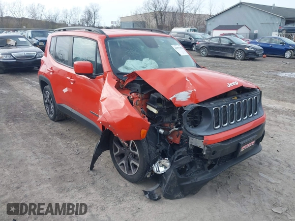 2015 Jeep Renegade Latitude with VIN ZACCJABT9FPB41532, listed as a IAAI auction lot 41977393 with 91,048 mi miles. Bid and sale history available at carsss.com. Image 1.