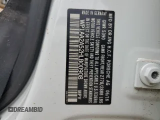 2017 Porsche Macan z VIN WP1AA2A52HLB00908, wystawiony jako Copart lot #55108025 z przebiegiem Nie podano mil oraz Szkoda całkowita • Salvage title. Historia ofert i sprzedaży dostępna na DreamBid. Obrazek 13.