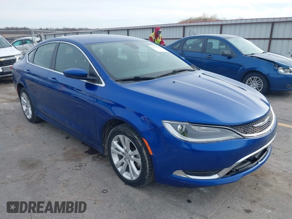 2015 Chrysler 200 Limited with VIN 1C3CCCAB1FN507804, listed as a IAAI auction lot 41854700 with 217,000 mi miles. Bid and sale history available at carsss.com. Image 1.