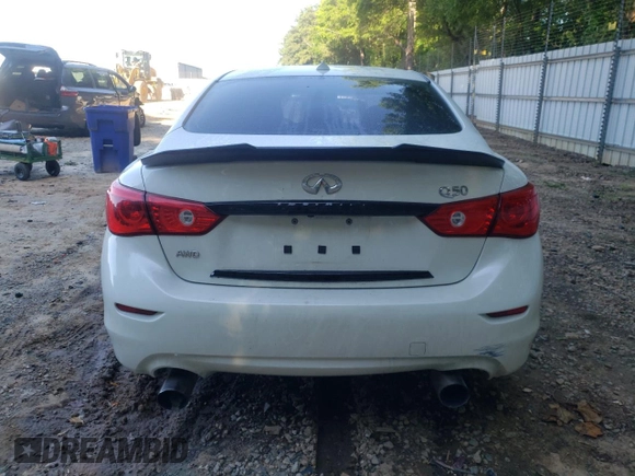 2017 Infiniti Q50 Premium with VIN JN1EV7AR2HM830404, listed as a Copart auction lot 57874785 with 104,369 mi miles and Salvage title. Bid and sale history available at DreamBid. Image 6.