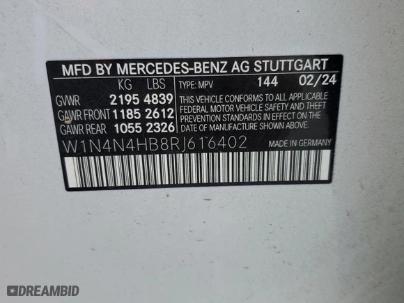 2024 Mercedes-Benz GLA with VIN W1N4N4HB8RJ616402, listed as a Copart auction lot 45942975 with NaN miles and Salvage Title. Bid and sale history available at carsss.com. Image 13.
