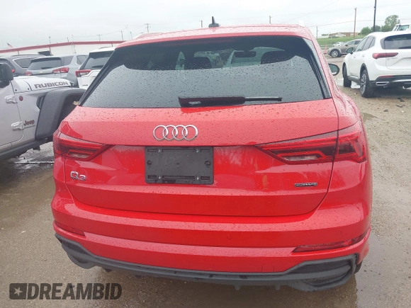 2024 Audi Q3 S line Premium with VIN WA1DECF36R1126631, listed as a IAAI auction lot 41959027 with 21,775 mi miles. Bid and sale history available at carsss.com. Image 16.