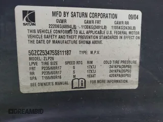 2005 Saturn VUE z VIN 5GZCZ53475S811187, wystawiony jako IAAI lot #41783924 z przebiegiem 109 825 mil mil oraz . Historia ofert i sprzedaży dostępna na DreamBid. Obrazek 9.