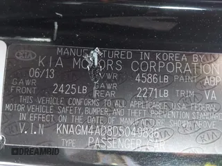 2013 Kia Optima EX with VIN KNAGM4AD8D5049836, listed as a IAAI auction lot 42040438 with Not Provided miles. Bid and sale history available at carsss.com. Image 9.