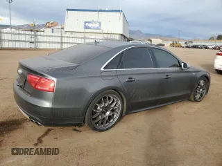 2014 Audi S8 with VIN WAUD2AFD0EN004276, listed as a Copart auction lot 84503204 with 58,919 mi miles and Salvage Title. Bid and sale history available at carsss.com. Image 3.