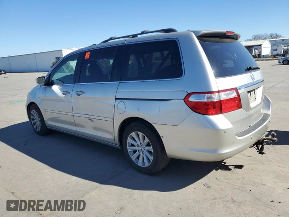 2005 Honda Odyssey TOURING with VIN 5FNRL388X5B126627, listed as a Copart auction lot 46654645 with 220,805 mi miles and Salvage Title. Bid and sale history available at carsss.com. Image 2.