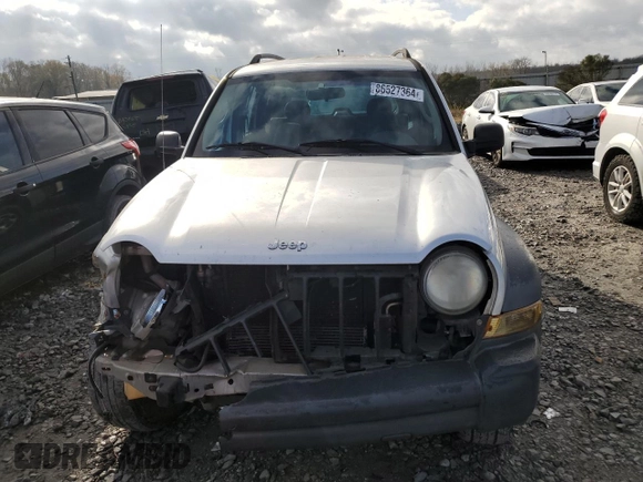 2007 Jeep Liberty Sport with VIN 1J4GK48K87W507123, listed as a Copart auction lot 86527364 with 225,215 mi miles and Salvage Title. Bid and sale history available at DreamBid. Image 5.