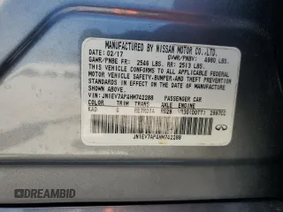 2017 Infiniti Q50 Premium z VIN JN1EV7AP4HM742288, wystawiony jako Copart lot #56983375 z przebiegiem 104 637 mil mil oraz Szkody całkowita. Historia ofert i sprzedaży dostępna na DreamBid. Obrazek 12.