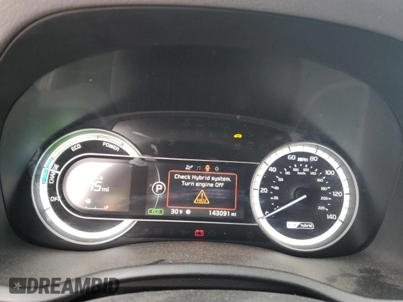 2019 Kia Niro LX with VIN KNDCB3LC2K5304600, listed as a Copart auction lot 45346985 with 143,091 mi miles and Clean Title. Bid and sale history available at carsss.com. Image 9.