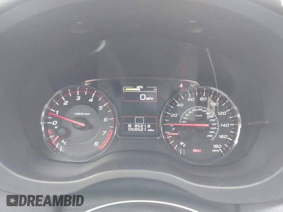 2020 Subaru WRX Premium with VIN JF1VA1C63L9812505, listed as a IAAI auction lot 42376211 with 58,521 mi miles and . Bid and sale history available at DreamBid. Image 7.