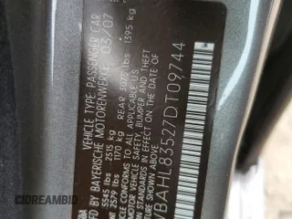 2007 BMW 7 Series 750i with VIN WBAHL83527DT09744, listed as a Copart auction lot 62309195 with 118,242 mi miles and Salvage title. Bid and sale history available at DreamBid. Image 12.