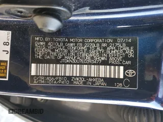 2014 Toyota Prius Four with VIN JTDKN3DU7E0393477, listed as a Copart auction lot 48570305 with 182,873 mi miles and Salvage Title. Bid and sale history available at carsss.com. Image 14.