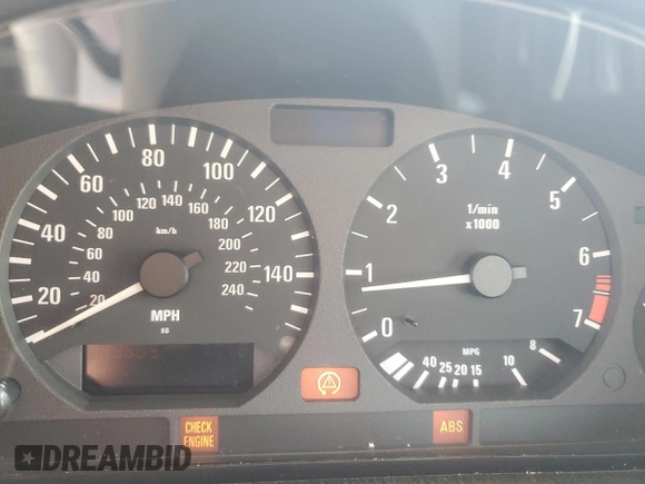 1998 BMW 3 Series 328iA with VIN WBACD4324WAV61646, listed as a Copart auction lot 43607845 with 253,609 mi miles and Salvage Title. Bid and sale history available at carsss.com. Image 9.
