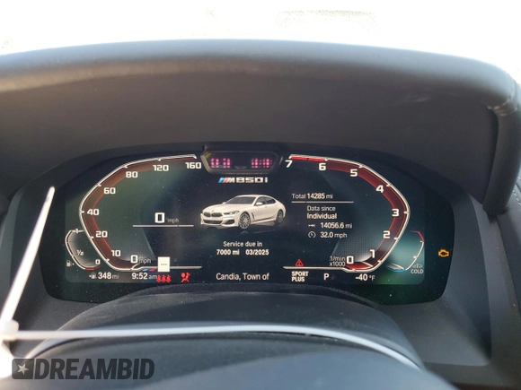 2023 BMW 8 Series M850i with VIN WBAGV8C01PCM79724, listed as a Copart auction lot 69486194 with 14,285 mi miles and Salvage title. Bid and sale history available at DreamBid. Image 9.