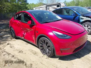 2022 Tesla Model Y Performance with VIN 7SAYGDEFXNF513951, listed as a IAAI auction lot 41986001 with 37,225 mi miles and . Bid and sale history available at DreamBid. Image 1.