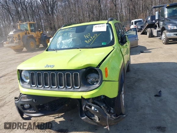 2017 Jeep Renegade Altitude with VIN ZACCJBBB1HPF11677, listed as a IAAI auction lot 41711727 with 58,527 mi miles and . Bid and sale history available at DreamBid. Image 12.