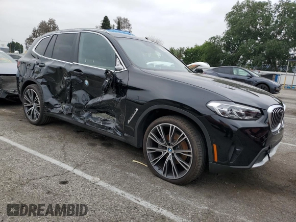 2024 BMW X3 sDrive30i with VIN WBX47DP04RN287713, listed as a Copart auction lot 50935325 with 6,626 mi miles and Salvage Title. Bid and sale history available at DreamBid. Image 4.