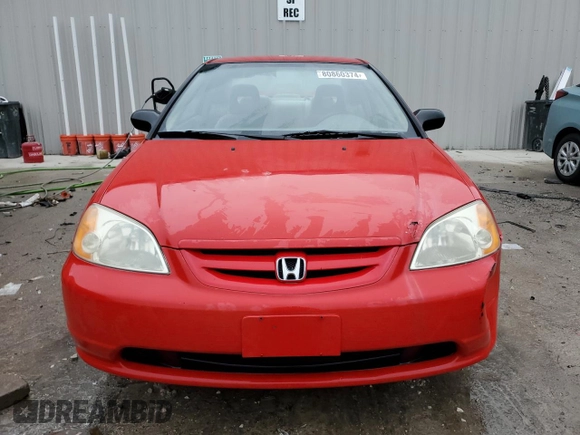 2001 Honda Civic LX with VIN 1HGEM215X1L107638, listed as a Copart auction lot 80860374 with 281,478 mi miles and Non Repairable. Bid and sale history available at carsss.com. Image 5.