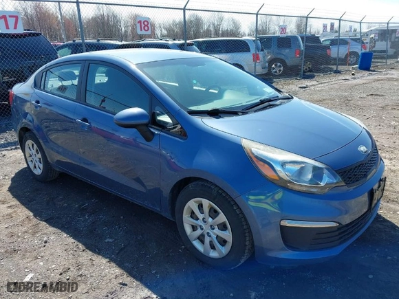2016 Kia Rio LX with VIN KNADM4A33G6647339, listed as a IAAI auction lot 41964061 with 59,302 mi miles. Bid and sale history available at carsss.com. Image 1.