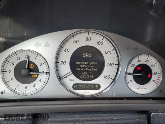 2008 Mercedes-Benz CLK 350 with VIN WDBTK56F18F238320, listed as a Copart auction lot 76058334 with 74,567 mi miles and Salvage Title. Bid and sale history available at DreamBid. Image 9.