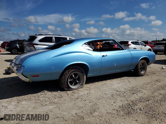 1971 Oldsmobile Cutlass z VIN 336871R114260, wystawiony jako Copart lot #74089014 z przebiegiem 343 583 mil mil oraz Szkody całkowita. Historia ofert i sprzedaży dostępna na DreamBid. Obrazek 3.