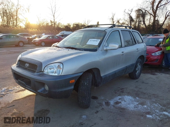 2003 Hyundai Santa Fe GLS with VIN KM8SC73D73U518784, listed as a IAAI auction lot 41348907 with 127,980 mi miles. Bid and sale history available at carsss.com. Image 2.