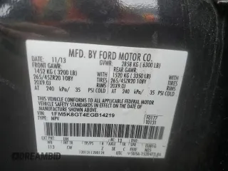2014 Ford Explorer Sport with VIN 1FM5K8GT4EGB14219, listed as a Copart auction lot 57281735 with 149,472 mi miles and Clean title. Bid and sale history available at DreamBid. Image 13.