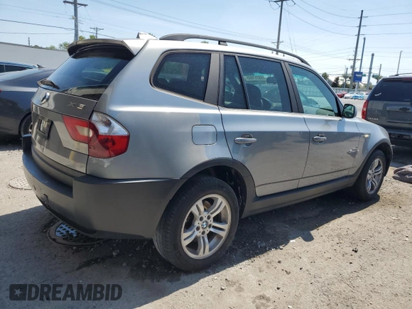 2005 BMW X3 3.0i with VIN WBXPA93495WD11807, listed as a Copart auction lot 58257665 with 207,752 mi miles and Salvage title. Bid and sale history available at DreamBid. Image 3.