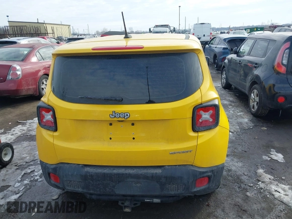 2016 Jeep Renegade Sport with VIN ZACCJAAT8GPC73474, listed as a IAAI auction lot 41599989 with 104,970 mi miles and . Bid and sale history available at DreamBid. Image 16.