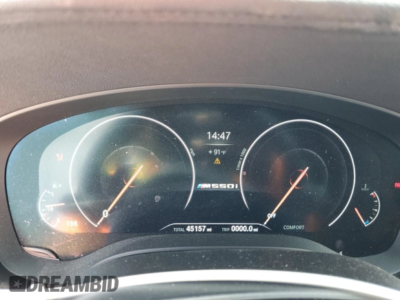 2019 BMW 5 Series M550i xDrive with VIN WBAJB9C53KB464902, listed as a Copart auction lot 54252875 with 45,157 mi miles and Salvage title. Bid and sale history available at DreamBid. Image 9.
