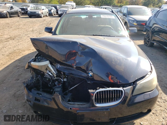 2006 BMW 5 Series 530xi with VIN WBANN73546CN02635, listed as a Copart auction lot 75510184 with Not Provided miles and Salvage Title. Bid and sale history available at DreamBid. Image 5.