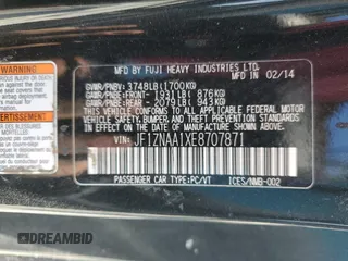 2014 Scion FR-S z VIN JF1ZNAA1XE8707871, wystawiony jako Copart lot #57945695 z przebiegiem 140 517 mil mil oraz Czysty tytuł • Clean title. Historia ofert i sprzedaży dostępna na DreamBid. Obrazek 12.