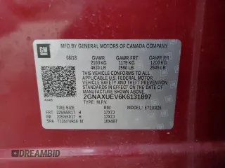 2019 Chevrolet Equinox LT with VIN 2GNAXUEV6K6131897, listed as a Copart auction lot 41623355 with 64,102 mi miles and Salvage Title. Bid and sale history available at carsss.com. Image 16.