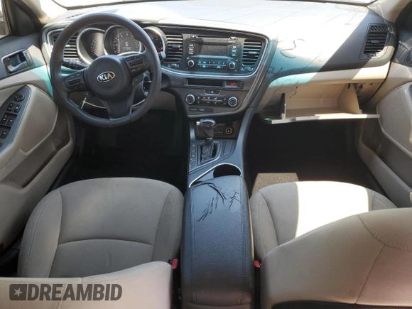 2014 Kia Optima LX with VIN KNAGM4A70E5454889, listed as a Copart auction lot 53549595 with 128,780 mi miles and Salvage title. Bid and sale history available at DreamBid. Image 8.