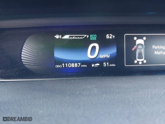 2017 Toyota Mirai with VIN JTDBVRBD4HA001124, listed as a IAAI auction lot 41598711 with 110,887 mi miles. Bid and sale history available at carsss.com. Image 14.