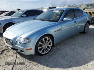 2007 Maserati Quattroporte with VIN ZAMFE39A870028949, listed as a Copart auction lot 76760174 with 0 mi miles and Salvage Title. Bid and sale history available at carsss.com. Image 1.