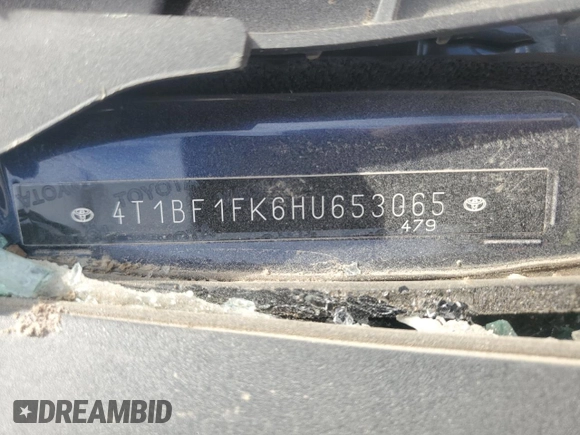 2017 Toyota Camry XLE with VIN 4T1BF1FK6HU653065, listed as a Copart auction lot 71950914 with Not Provided miles and Salvage Title. Bid and sale history available at carsss.com. Image 12.
