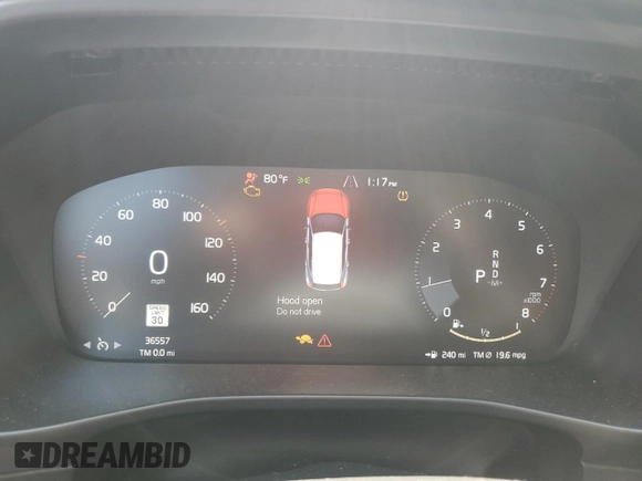 2021 Volvo XC40 Inscription with VIN YV4162UL5M2564818, listed as a Copart auction lot 58443445 with 36,557 mi miles and Salvage title. Bid and sale history available at DreamBid. Image 9.