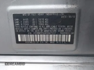 2013 Subaru Legacy Limited z VIN 4S3BMCP64D3047237, wystawiony jako IAAI lot #41924075 z przebiegiem 142 986 mil mil oraz . Historia ofert i sprzedaży dostępna na DreamBid. Obrazek 9.