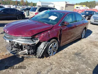 2015 Chrysler 200 Limited with VIN 1C3CCCAB1FN557537, listed as a IAAI auction lot 40841537 with 100,392 mi miles and . Bid and sale history available at carsss.com. Image 2.