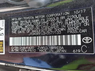 2017 Toyota Prius Two with VIN JTDKBRFU3H3577133, listed as a IAAI auction lot 42024699 with 66,518 mi miles. Bid and sale history available at carsss.com. Image 9.