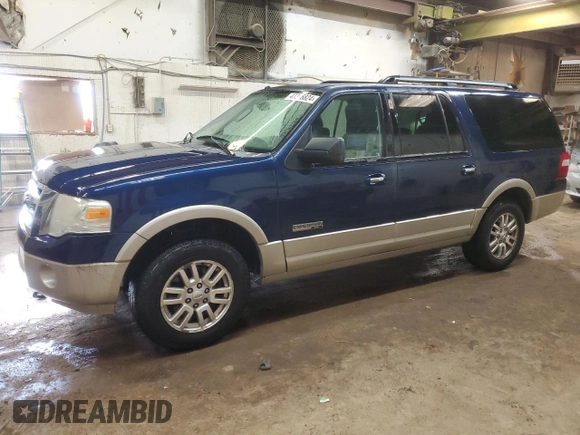 2008 Ford Expedition EL Eddie Bauer with VIN 1FMFK18528LA46090, listed as a Copart auction lot 47386824 with 188,205 mi miles and Clean Title. Bid and sale history available at carsss.com. Image 1.