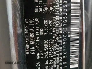 2024 Kia Telluride SX Prestige X-Line with VIN 5XYP5DGC2RG522580, listed as a Copart auction lot 54481275 with 14,066 mi miles and Salvage title. Bid and sale history available at DreamBid. Image 13.
