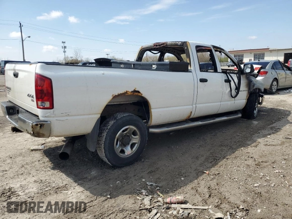 2004 Dodge 2500 SLT with VIN 3D7KU28C64G126913, listed as a Copart auction lot 52703375 with Not Provided miles and Non Repairable. Bid and sale history available at DreamBid. Image 3.