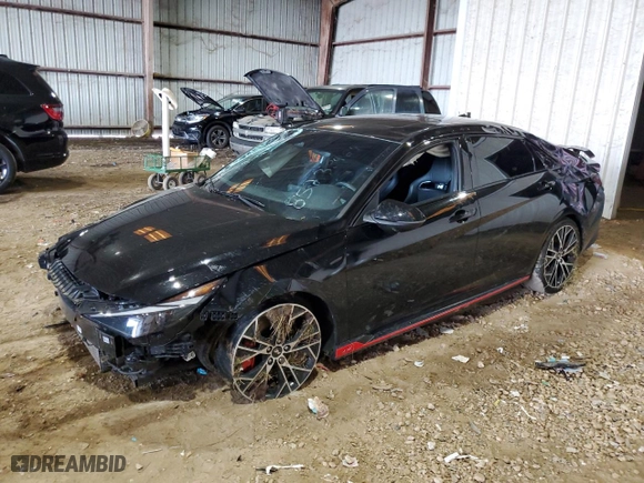 2023 Hyundai Elantra N with VIN KMHLW4AK9PU016683, listed as a Copart auction lot 85238464 with 7,835 mi miles and Salvage Title. Bid and sale history available at carsss.com. Image 1.